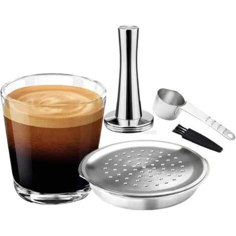 Capsule Rechargeable Acier Inoxydable - 1 Unité - Compatible Philips Senseo - Avec Outils - Durable