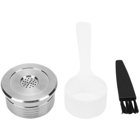 Capsule Rechargeable pour Machine DELTA Q - Kit Cuillère Brosse Inoxidé Filtre Pod Café 304