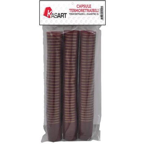 Capsule termoretraibili 33 x 55 mm colore nero 100 pz protezione tappi di sughero da muffe e tarli bottiglia spumante vino