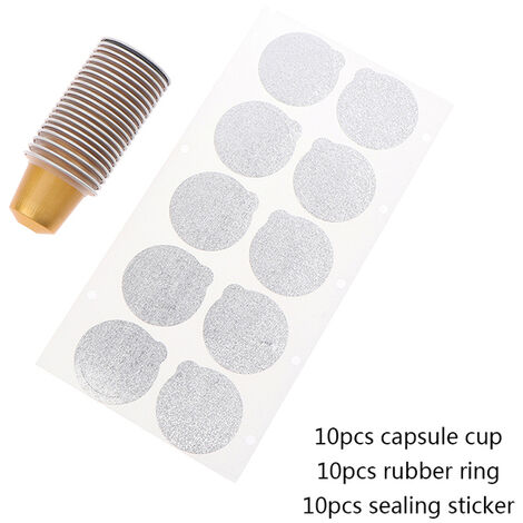 Capsules de café réutilisables de Nespresso, 20 pièces/ensemble, tasse avec cuillère, brosse, noir, rechargeables, filtre de remplissage, cadeau pour Coffeeware,As pic