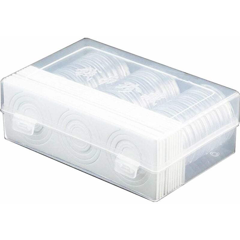 Fei Yu - Capsules de Porte-Monnaie et 8 Tailles, 30 Pièces 46 mm Capsules à Monnaie d'argent Cas de Pièce de Monnaie Conteneur de Stockage