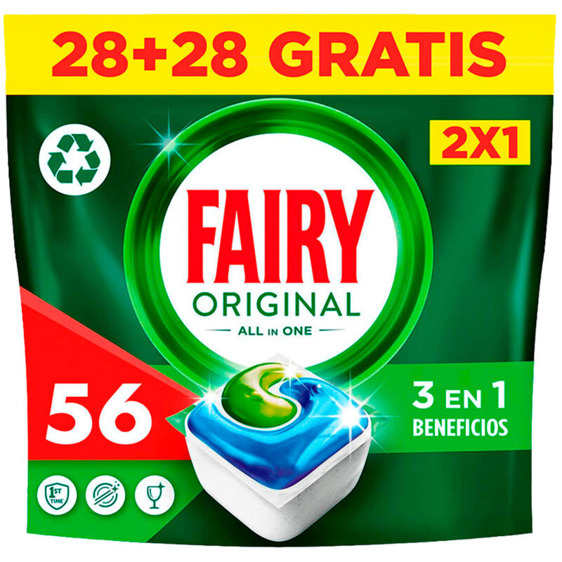 Capsules Lave-vaisselle, Tout En 1 Original, 28 Unités + 28 Unités Gratuites