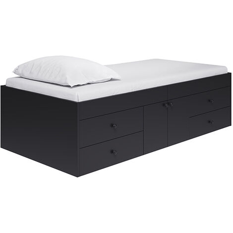 Captain's Single 3ft Cabin Bed - L196 x W96 x H51 cm - Black