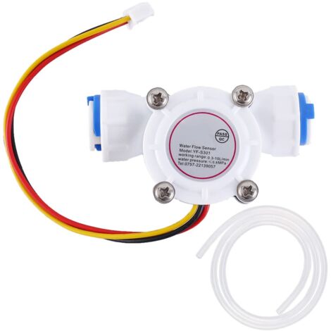Capteur de débit d'eau à effet Hall à connexion rapide G3/8" YF-S301 (0,3–10 L/min) — Diamètre intérieur 6,4 mm