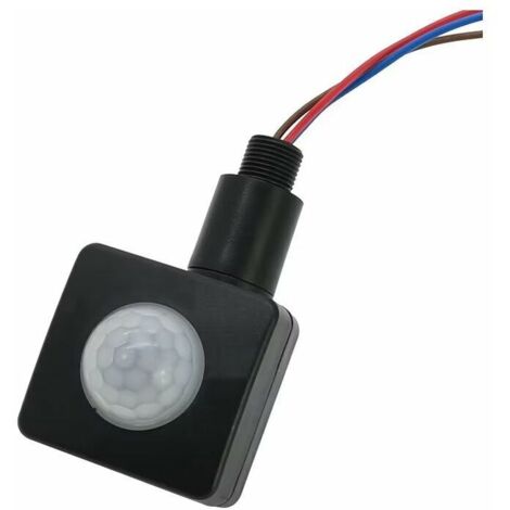 Capteur de Mouvement Détecteur Infrarouge extérieur de Corps Humain PIR Système d'alerte de Commutation Murale Noir 110V-240V
