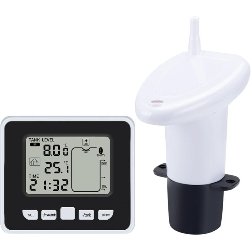 Capteur de Niveau d'eau Capteur de Niveau de Profondeur de Liquide de réservoir à Eau à ultrasons avec Affichage de la Températurecapteur Niveau