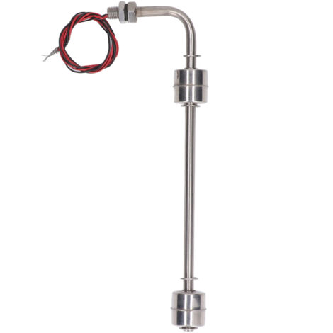 Capteur de Niveau Liquide Double Point en Acier Inoxydable, Flotteur pour Contrôle d'Eau, AC/DC 0‑110V, Longueur 250mm / 9.8 Pouces