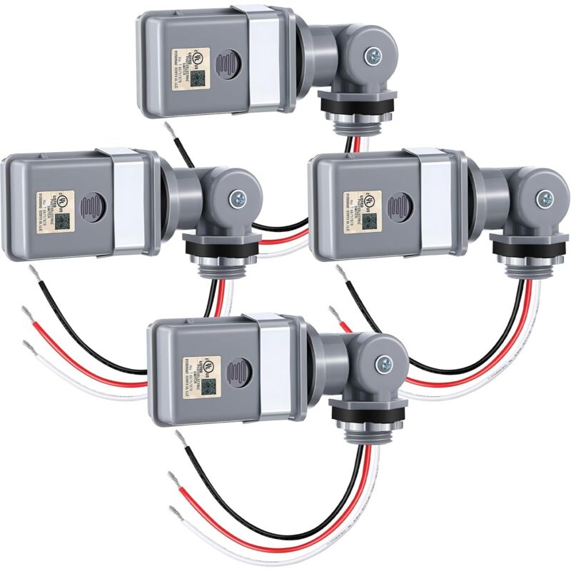 Capteur de photocellule pour lumières extérieures, 120VAC 50/60 Hz Photocellule IP54 imperméable, Photocellule de montage pivotant, Interrupteur