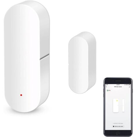 Capteur de Porte WiFi Capteur de Contact Intelligent pour fenêtre Alarme sans Fil Compatible avec Alexa et Google Assistant Pas Besoin de hub 1 Pack