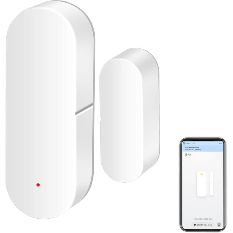 Capteur de porte WiFi : détecteurs intelligents d'ouverture/fermeture de porte, capteur de fenêtre sans fil avec alerte de notification par