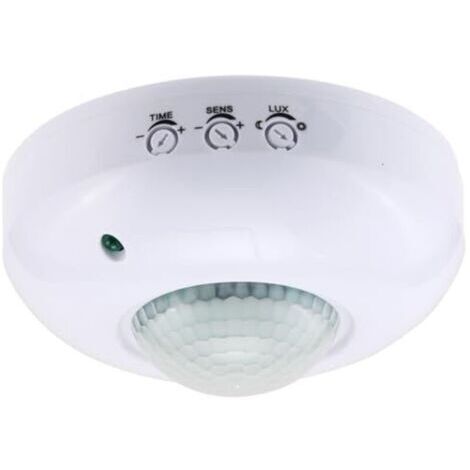 Capteur de présence à Montage au Plafond,Interrupteur à détecteur de Mouvement PIR 220-240V,Interrupteur de lumière à détecteur de Mouvement Haute sensibilité,Plage de détection 6m à 360°