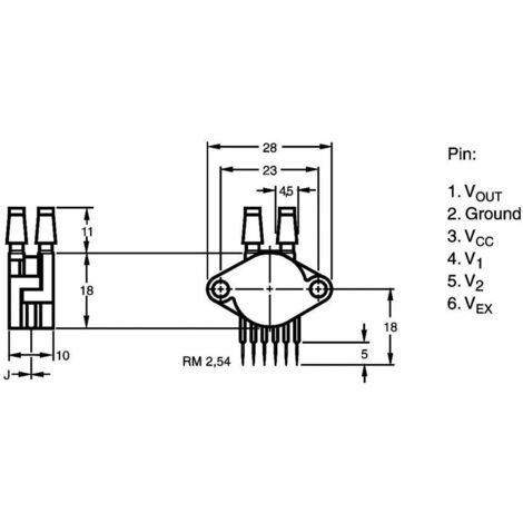 Capteur de pression NXP Semiconductors MPX5100 DP 0 kPa à 100 kPa pour circuits imprimés 1 pc(s)
