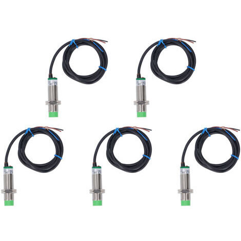 Capteur de proximité inductif PNP, lot de 5 pièces, avec protection contre les courts-circuits, contact normalement ouvert, filetage M18, tension de fonctionnement : 6–36 V CC