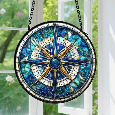 Capteur de soleil en vitrail - décoration spirituelle 15cm