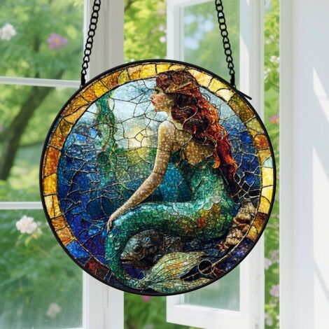 Capteur de soleil en vitrail - décoration spirituelle 15cm