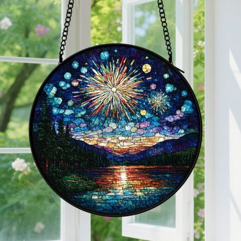 Capteur de soleil en vitrail - décoration spirituelle 15cm