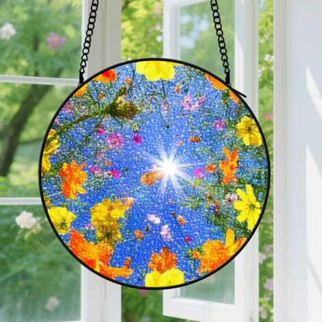 Capteur de soleil en vitrail - décoration spirituelle 15cm