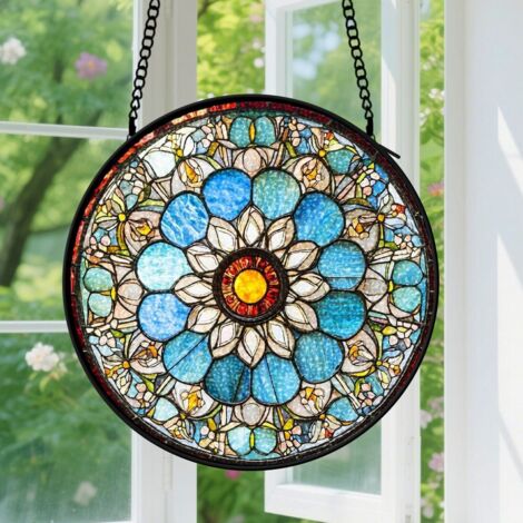 Capteur de soleil en vitrail - décoration spirituelle 15cm
