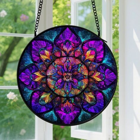 Capteur de soleil en vitrail - décoration spirituelle 15cm
