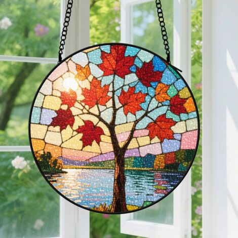 Capteur de soleil en vitrail - décoration spirituelle 15cm