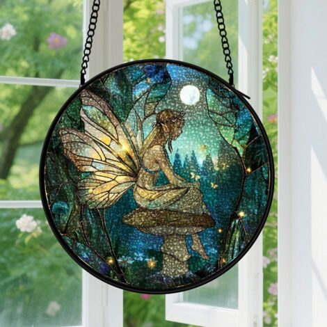 Capteur de soleil en vitrail - décoration spirituelle 15cm