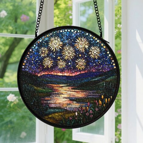Capteur de soleil en vitrail - décoration spirituelle 15cm