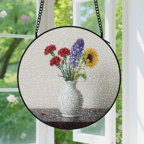 Capteur de soleil en vitrail - décoration spirituelle 20cm