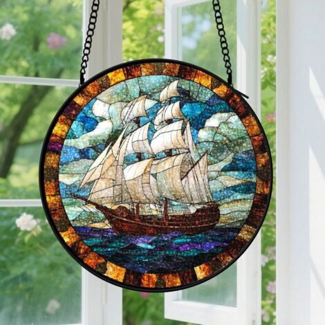 Capteur de soleil en vitrail - décoration spirituelle 20cm
