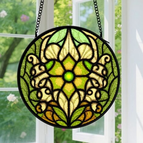 Capteur de soleil en vitrail - décoration spirituelle 20cm