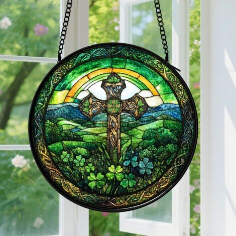 Capteur de soleil en vitrail - décoration spirituelle 20cm