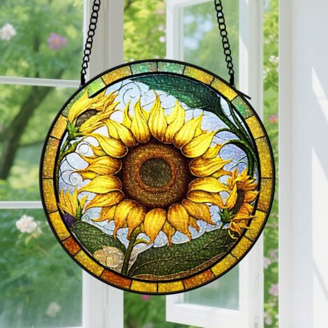 Capteur de soleil en vitrail - décoration spirituelle 20cm