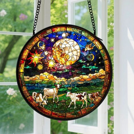 Capteur de soleil en vitrail - décoration spirituelle 20cm