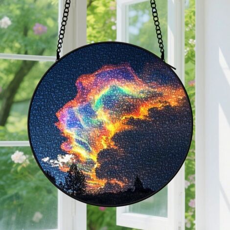 Capteur de soleil en vitrail - décoration spirituelle 20cm