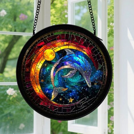 Capteur de soleil en vitrail - décoration spirituelle 9cm