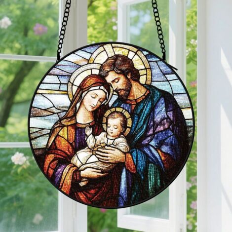 Capteur de soleil en vitrail - décoration spirituelle 9cm