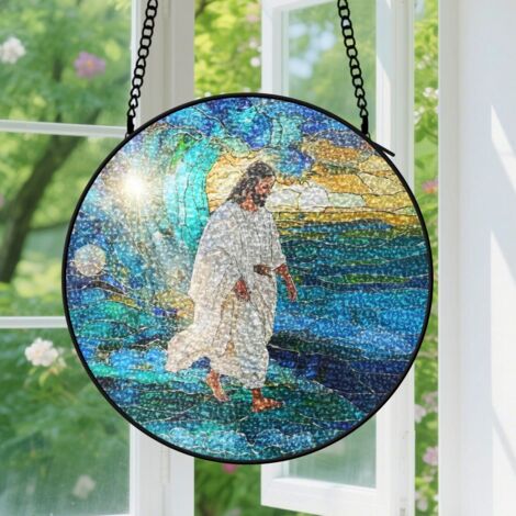 Capteur de soleil en vitrail - décoration spirituelle 9cm