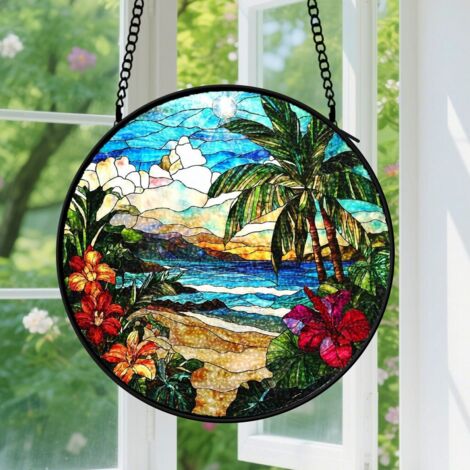 Capteur de soleil en vitrail - décoration spirituelle 9cm