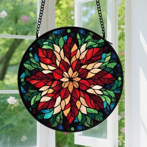 Capteur de soleil en vitrail - décoration spirituelle 9cm