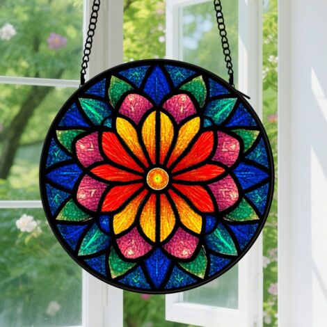 Capteur de soleil en vitrail - décoration spirituelle 9cm