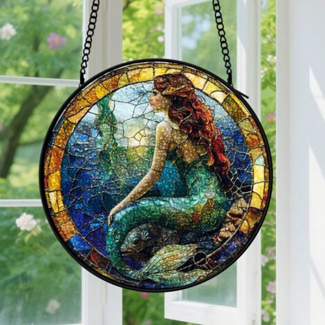 Capteur de soleil en vitrail - décoration spirituelle 9cm