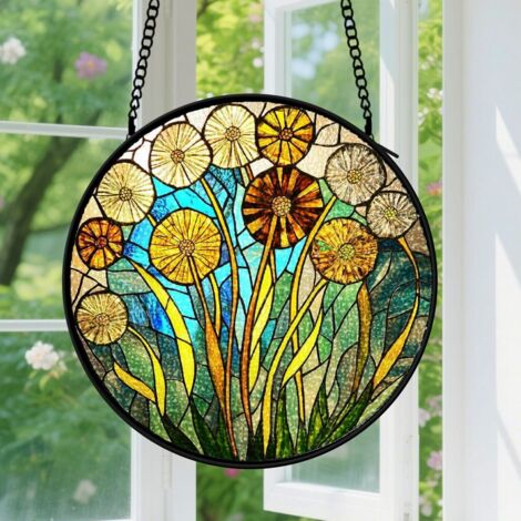 Capteur de soleil en vitrail - décoration spirituelle 9cm