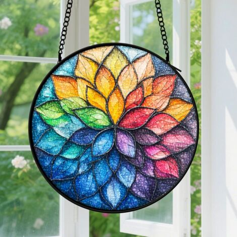 Capteur de soleil en vitrail - décoration spirituelle 9cm