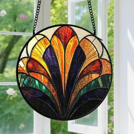 Capteur de soleil en vitrail - décoration spirituelle 9cm