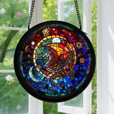 Capteur de soleil en vitrail - décoration spirituelle 9cm