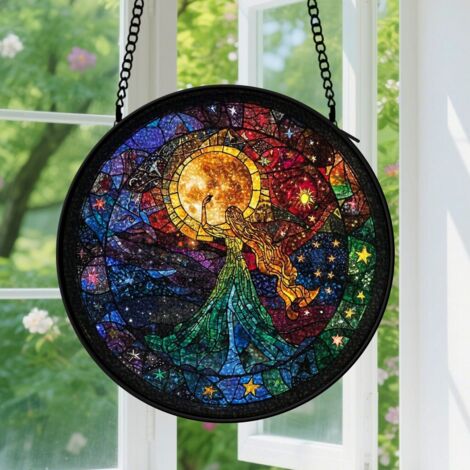 Capteur de soleil en vitrail - décoration spirituelle 9cm
