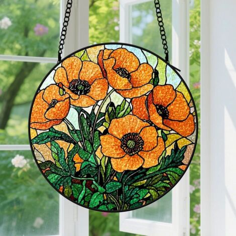 Capteur de soleil en vitrail - décoration spirituelle 9cm