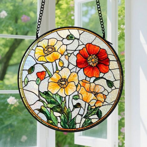 Capteur de soleil en vitrail - décoration spirituelle 9cm