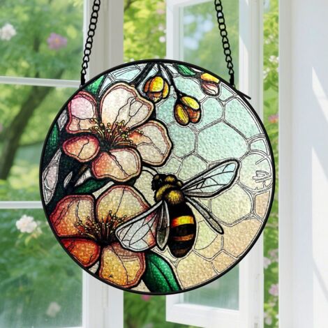 Capteur de soleil en vitrail - décoration spirituelle 9cm