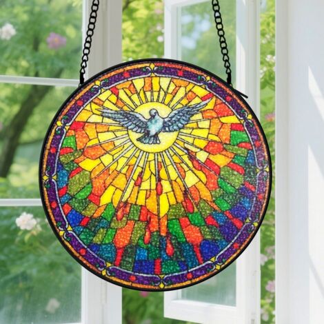 Capteur de soleil en vitrail - décoration spirituelle 9cm