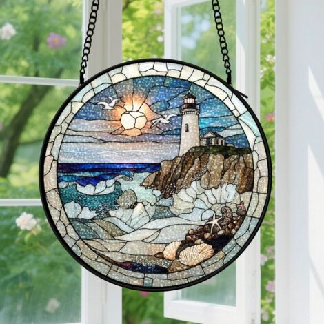 Capteur de soleil en vitrail - décoration spirituelle 9cm